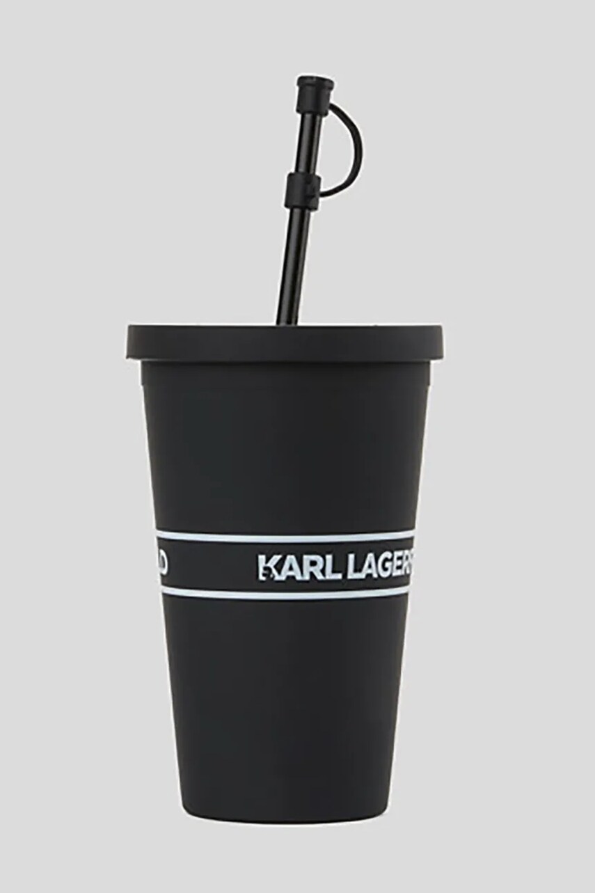 Пляшка з трубочкою Karl Lagerfeld Essential To Go колір чорний A1W42017