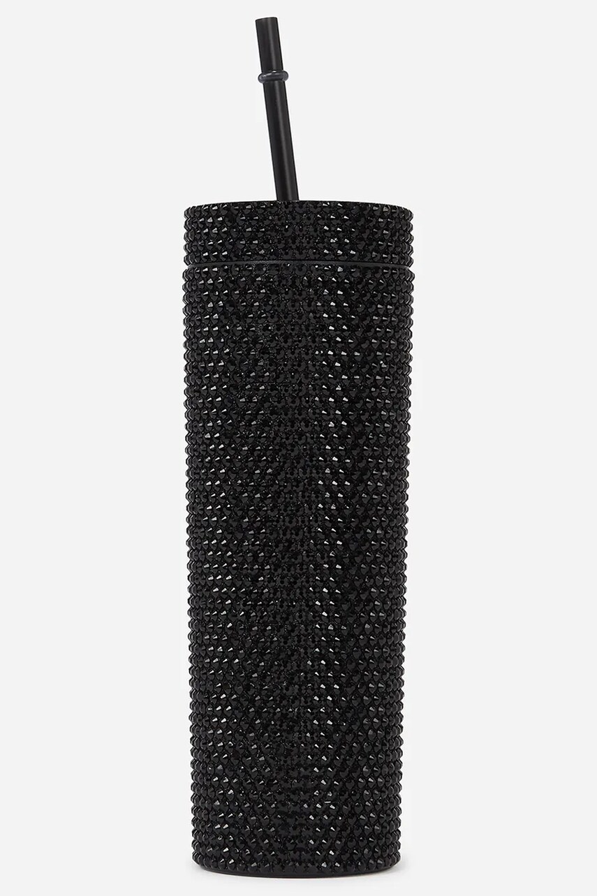Пляшка з трубочкою Karl Lagerfeld Heart колір чорний A1W42018