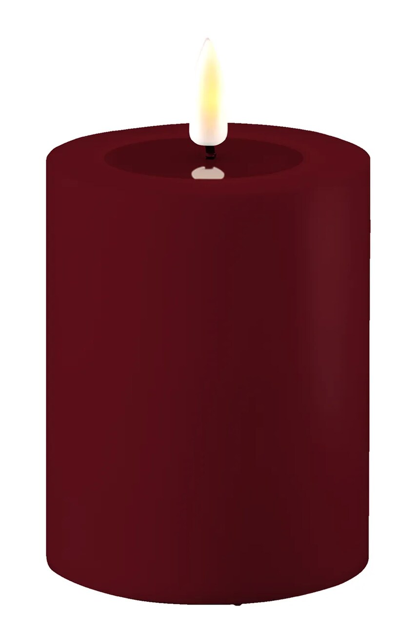 Свічка led Deluxe Homeart 7,5 x 10 cm колір бордовий