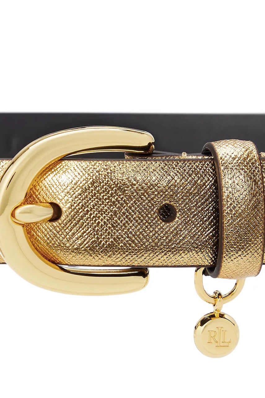 Шкіряний ремінь Lauren Ralph Lauren жіночий колір золотий 412802952