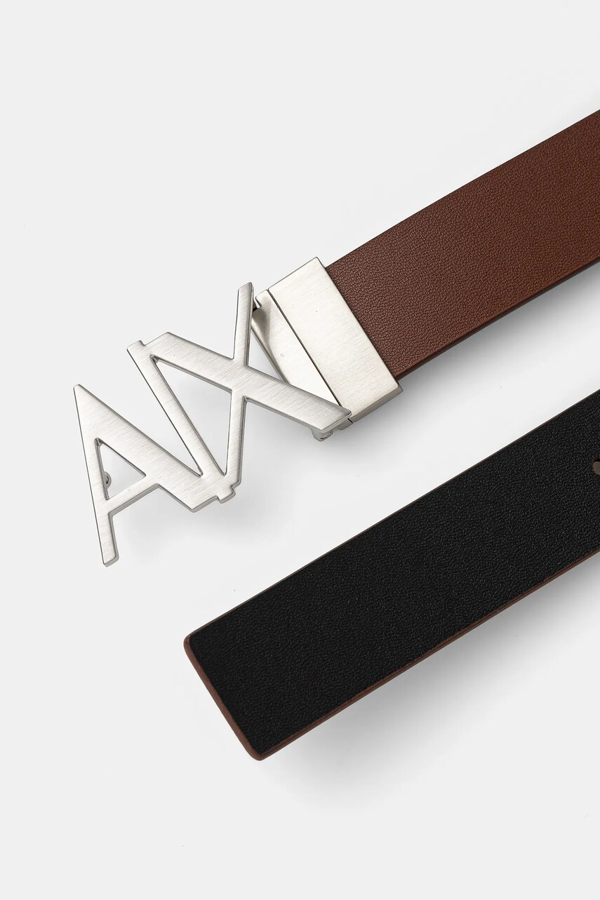 Двосторонній шкіряний ремінь Armani Exchange чоловічий колір чорний 951017 CC505