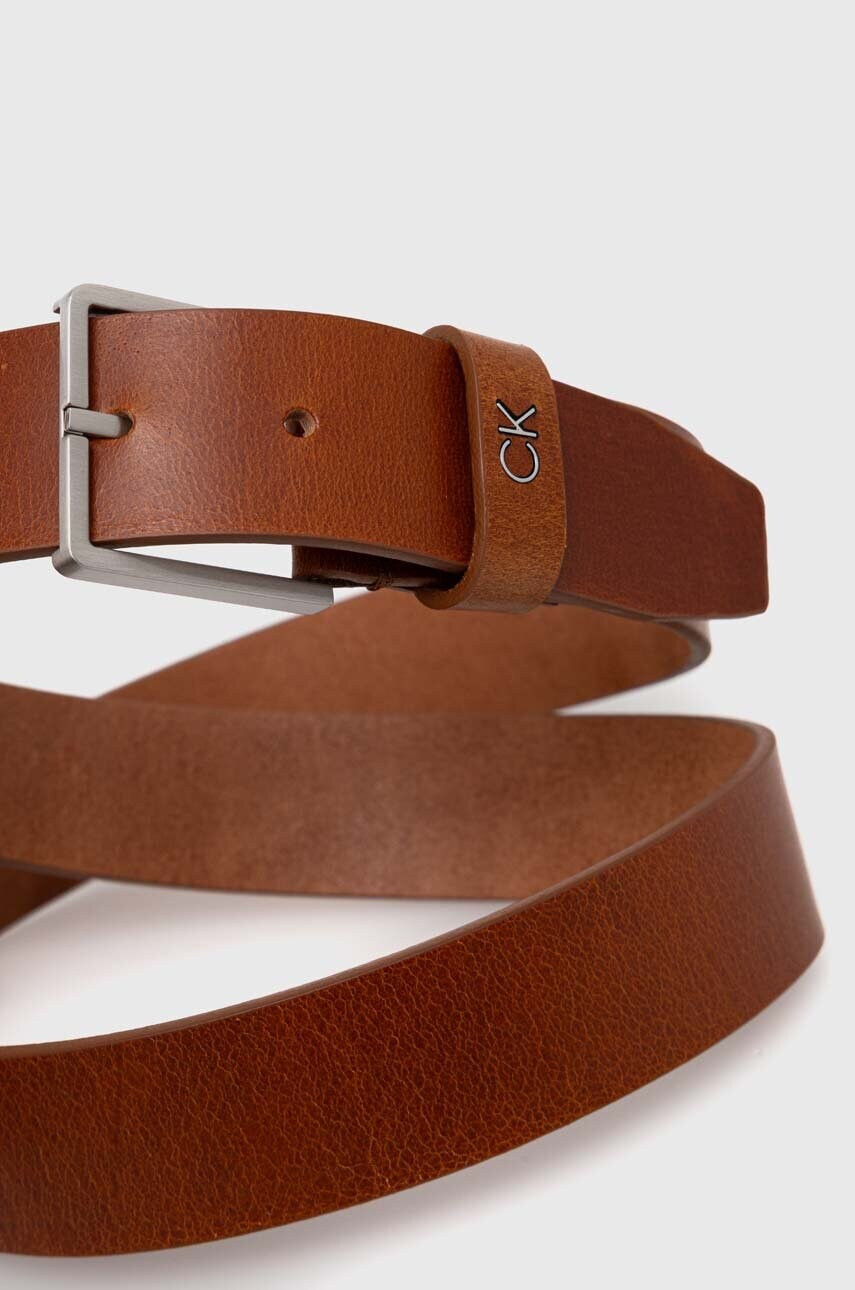 Шкіряний ремінь Calvin Klein чоловічий колір коричневий K50K510083