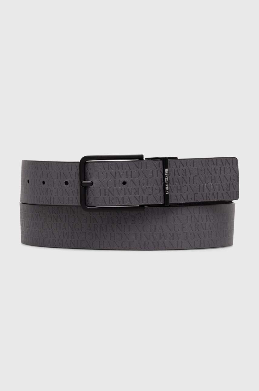 Двосторонній шкіряний ремінь Armani Exchange чоловічий колір чорний 951325 2F800