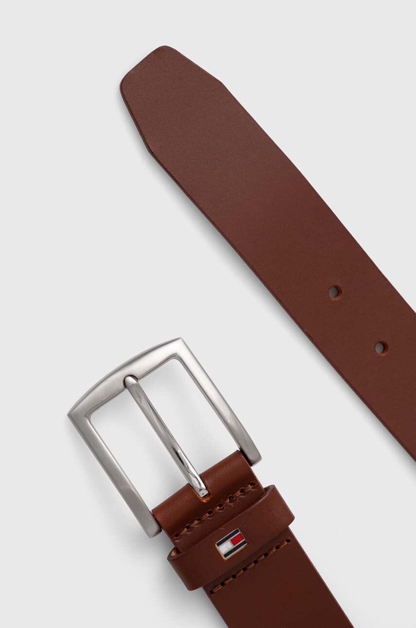 Шкіряний ремінь Tommy Hilfiger чоловічий колір коричневий AM0AM08360