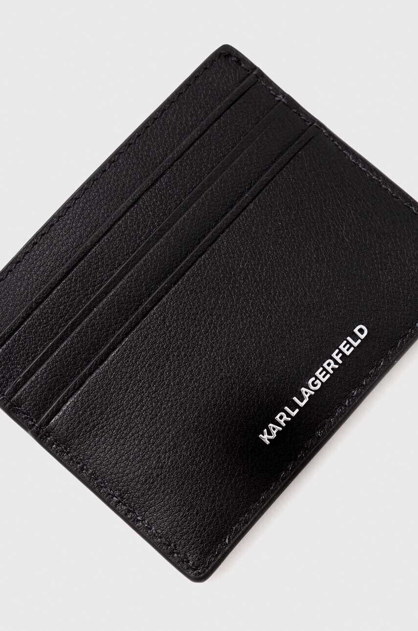 Шкіряний чохол на банківські карти Karl Lagerfeld колір чорний