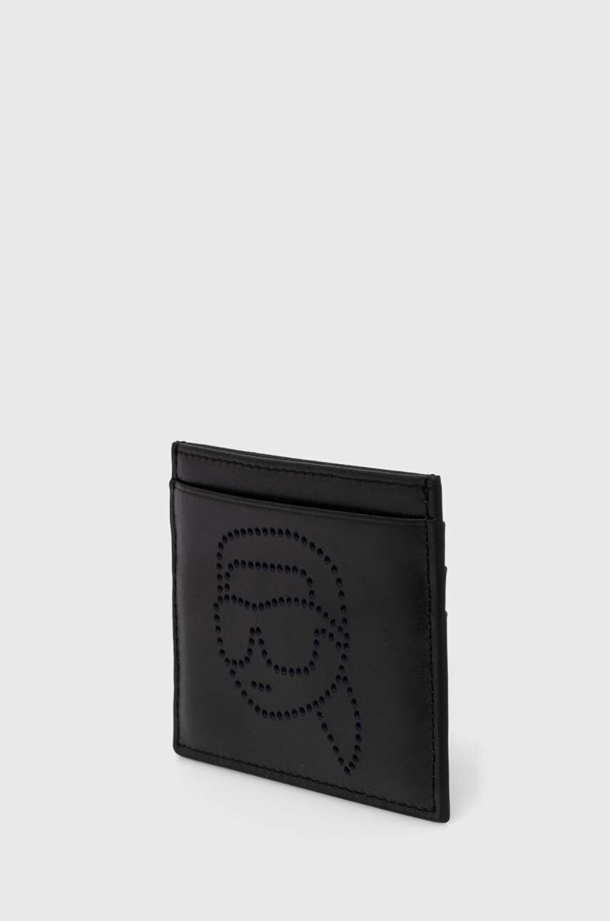 Шкіряний чохол на банківські карти Karl Lagerfeld колір чорний