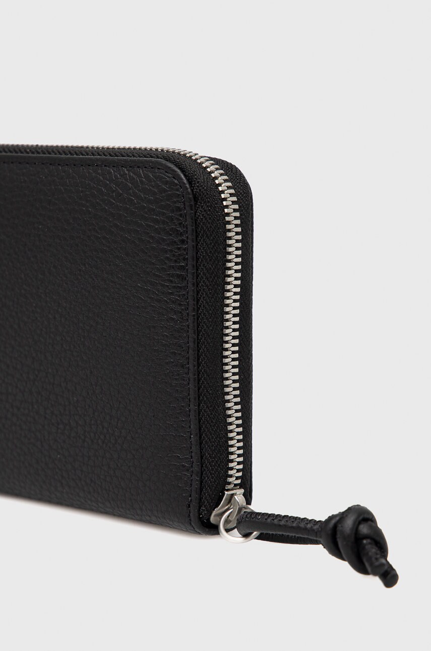 Шкіряний гаманець Emporio Armani чоловічий колір чорний