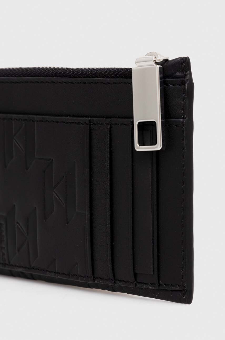 Шкіряний гаманець Karl Lagerfeld колір чорний