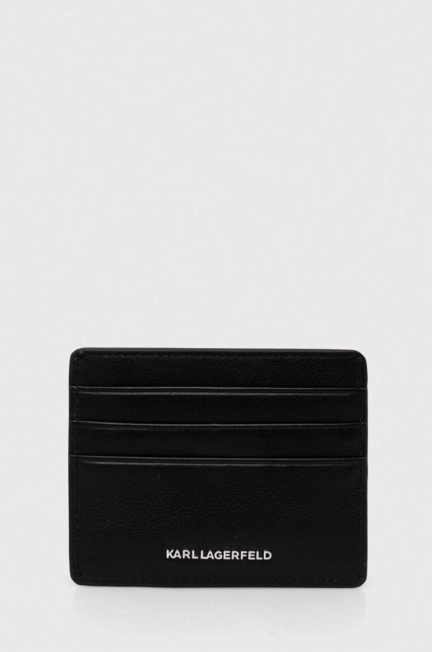 Шкіряний чохол на банківські карти Karl Lagerfeld колір чорний 245W3216