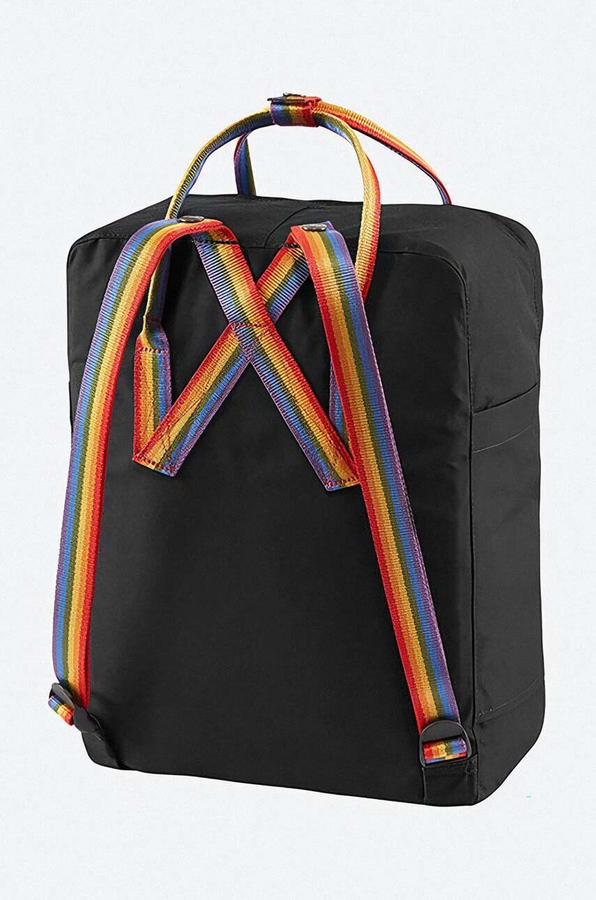 Рюкзак Fjallraven Kanken Rainbow колір чорний великий з аплікацією F23620.550.907-550