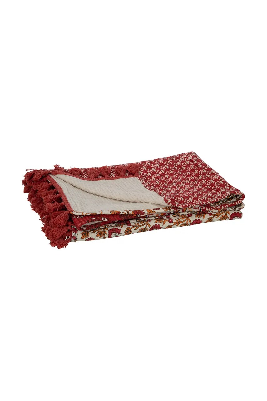 Плед J-Line Cotton Red колір бордовий