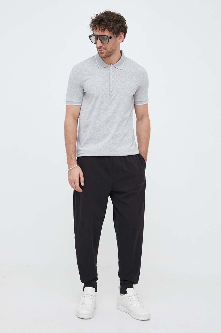 Поло Armani Exchange чоловічий колір сірий з принтом