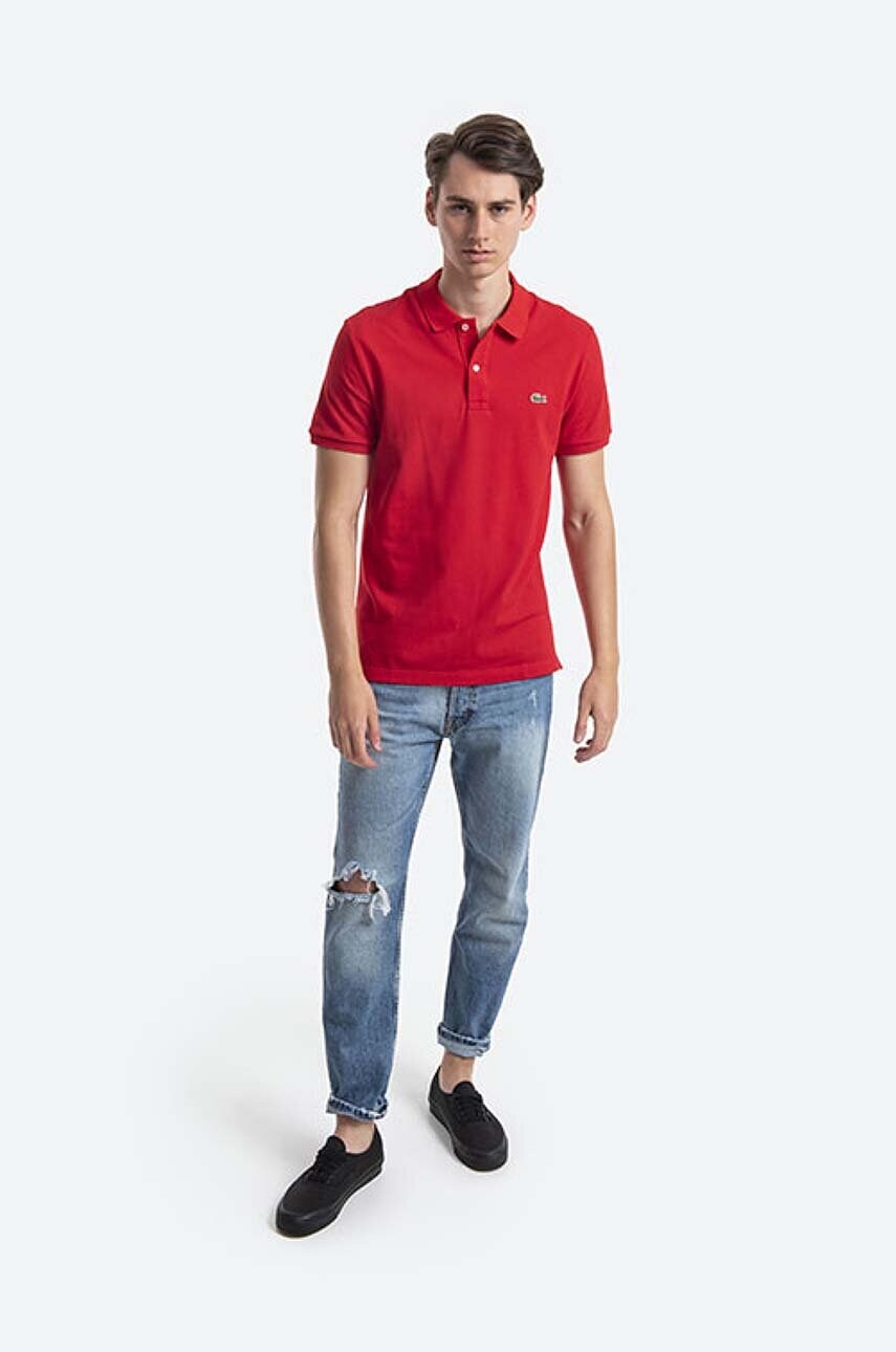 Бавовняне поло Lacoste PH4012 240 колір червоний однотонне PH4012.240-240