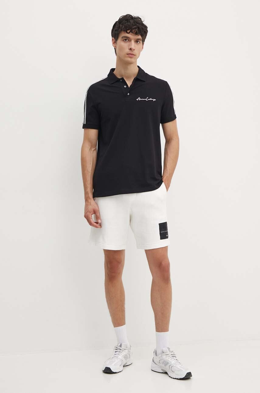 Поло Armani Exchange чоловіче колір чорний з аплікацією 8NZFSG ZJ81Z