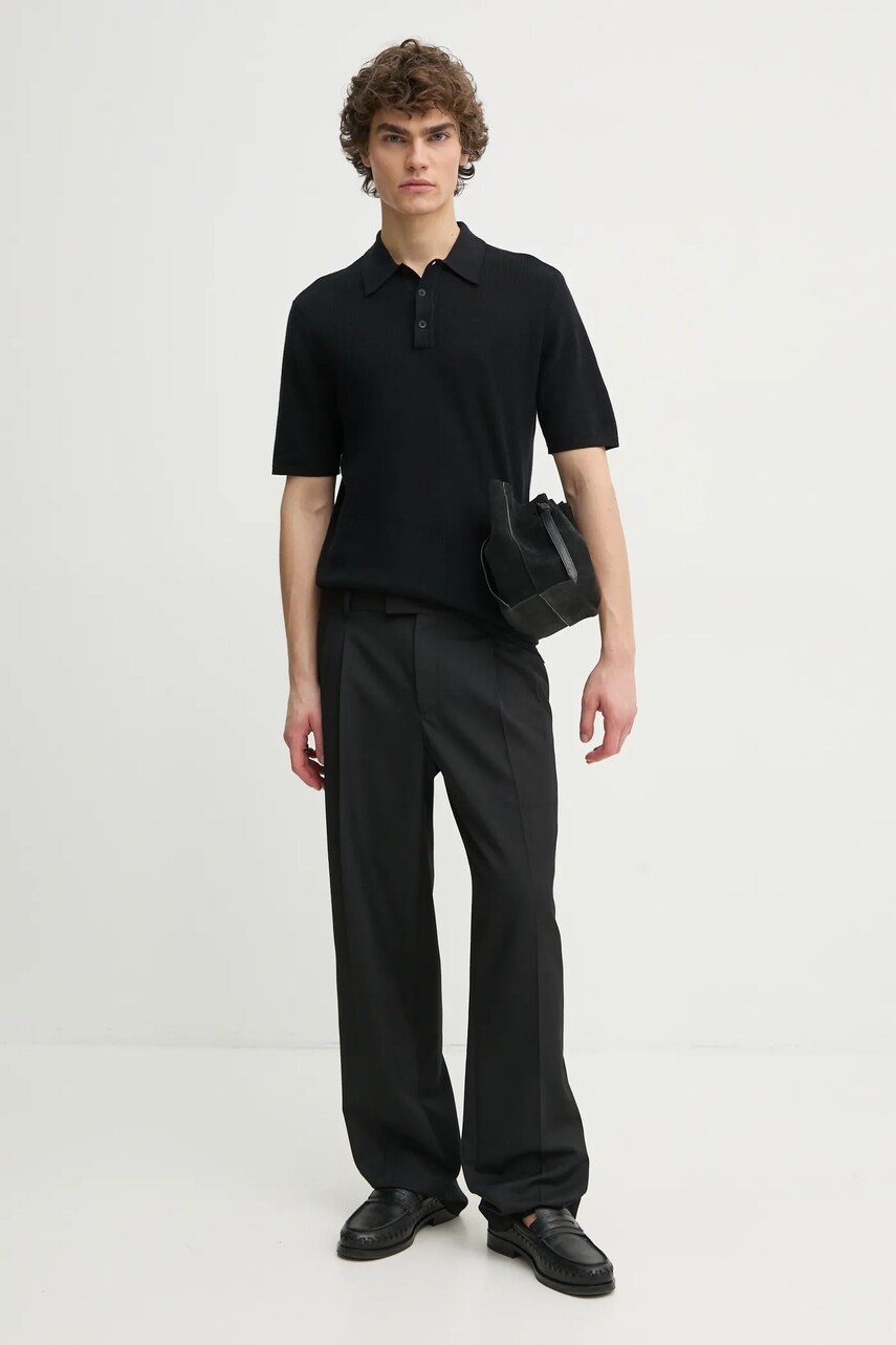 Поло Rag & Bone чоловіче колір чорний однотонне MBS22S018KI18