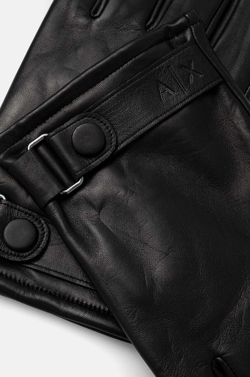 Шкіряні рукавички Armani Exchange чоловічі колір чорний 954632 2F191