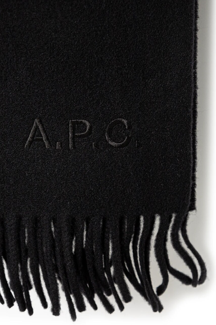 Вовняний шарф A.P.C. Echarpe Alix колір чорний однотонний WOAFE.M15170-BLACK
