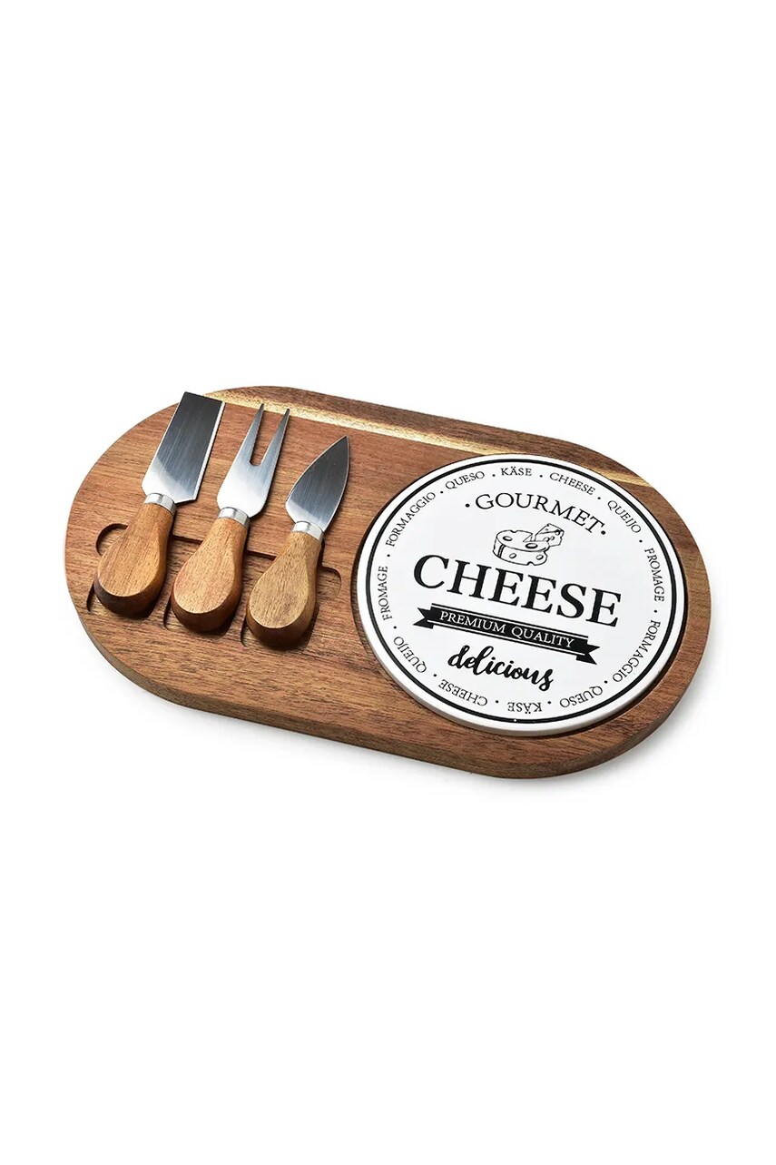 Дошка для сервірування сиру зі столовими приборами Affek Design Modern Kichen 4-pack колір коричневий 0