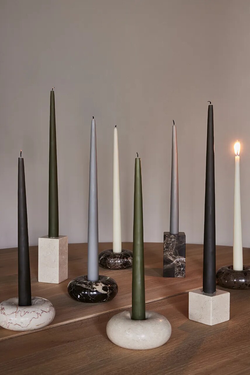 Набір свічок OYOY Fukai Candles L 2-pack колір сірий
