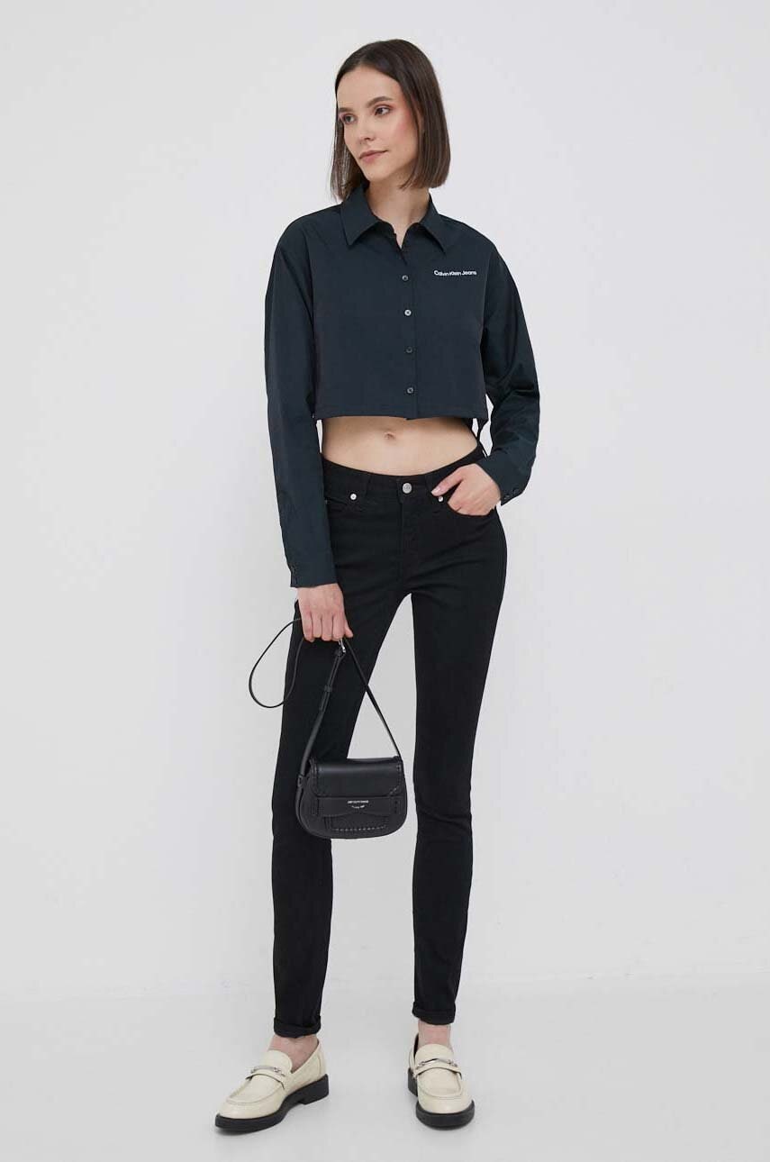 Джинси Calvin Klein Jeans жіночі колір чорний