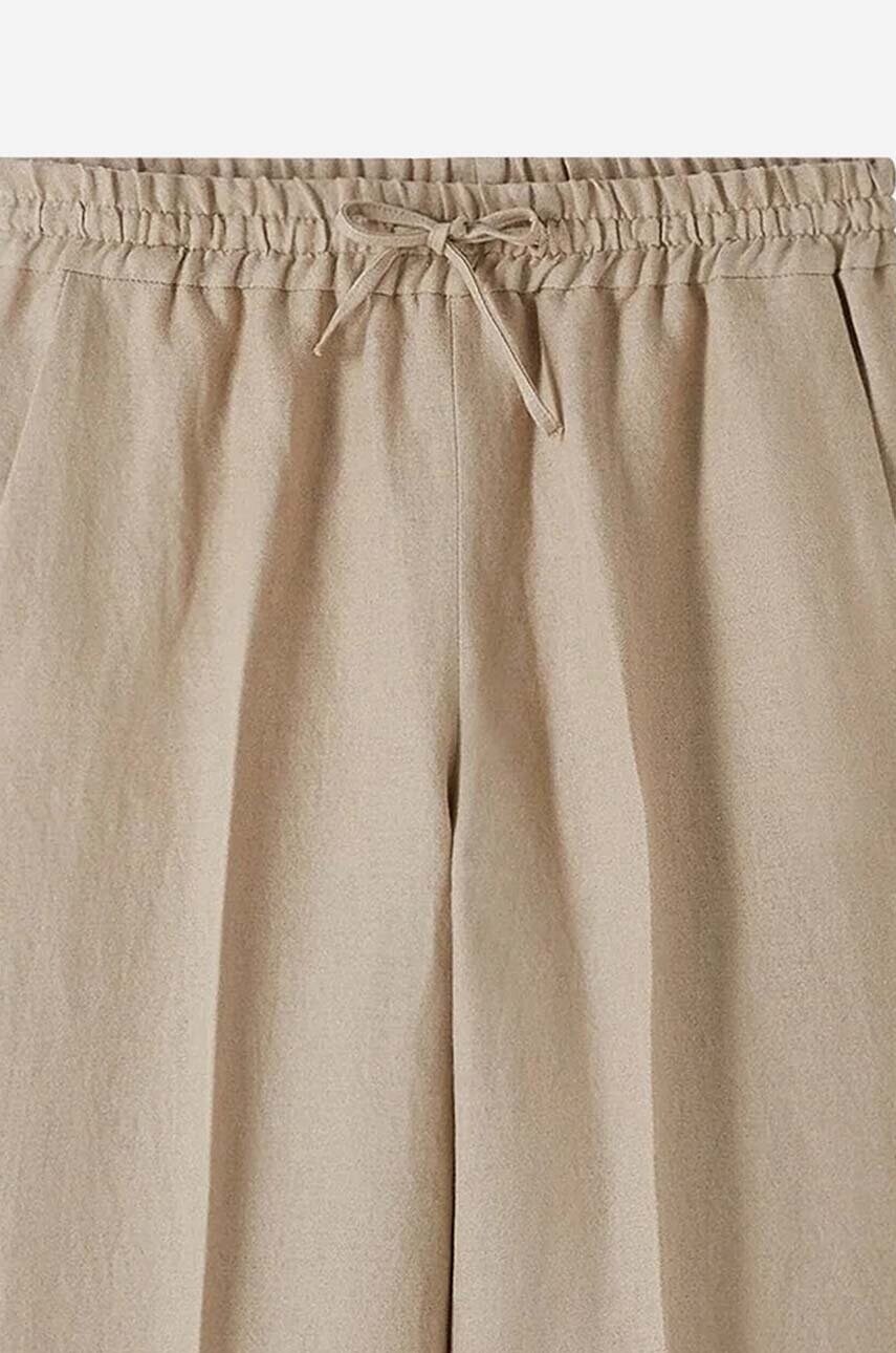 Льняні штани A.P.C. колір бежевий пряме середня посадка LIAEO.F08426-BEIGE