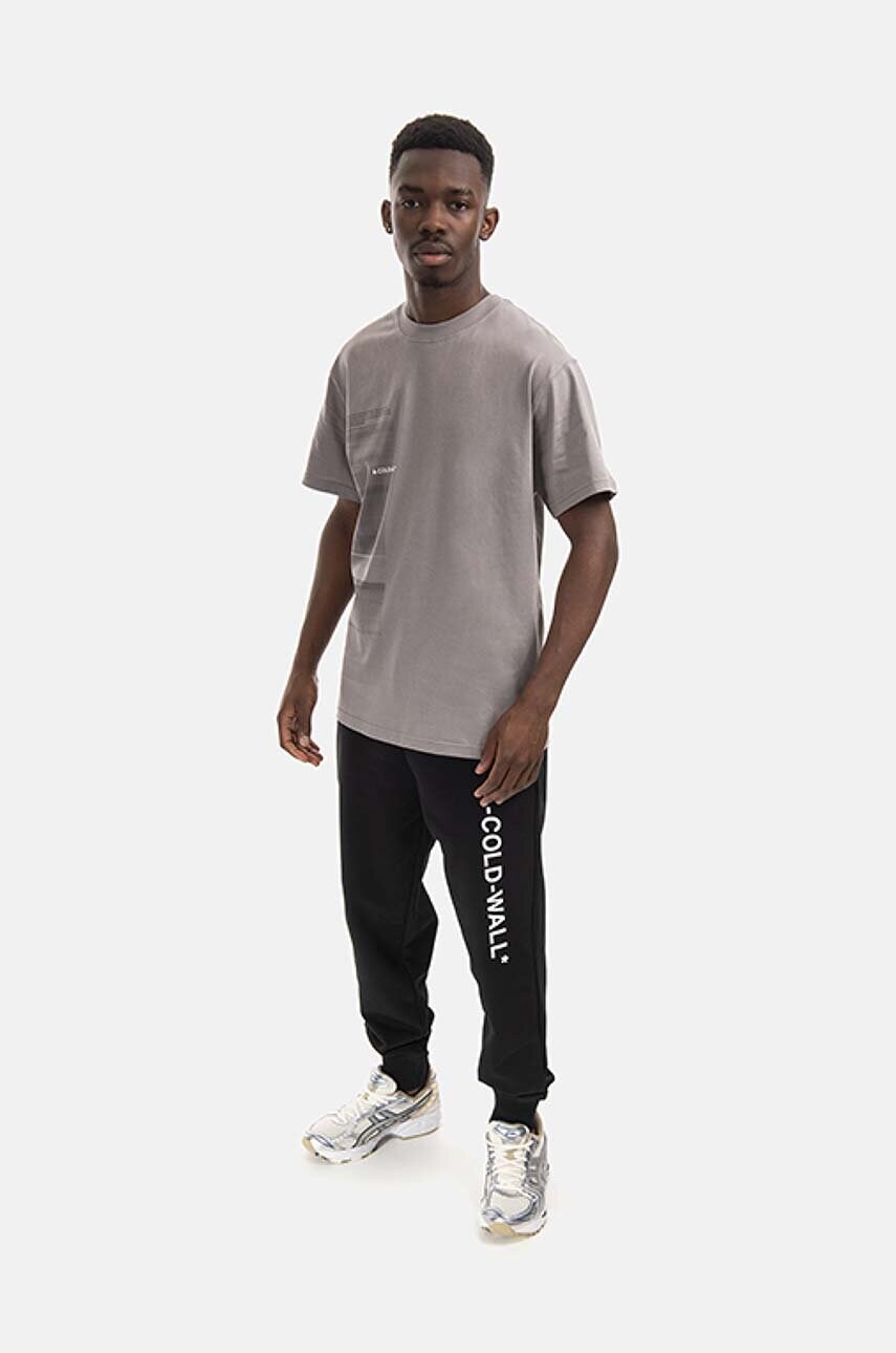 Бавовняні спортивні штани A-COLD-WALL* Essential Logo Sweatpants колір чорний з принтом ACWMB148.-BLACK