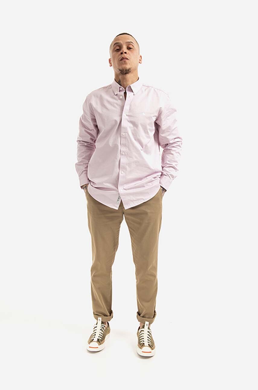 Штани Norse Projects чоловічі колір коричневий облягаюче N25.0367.0966-0966