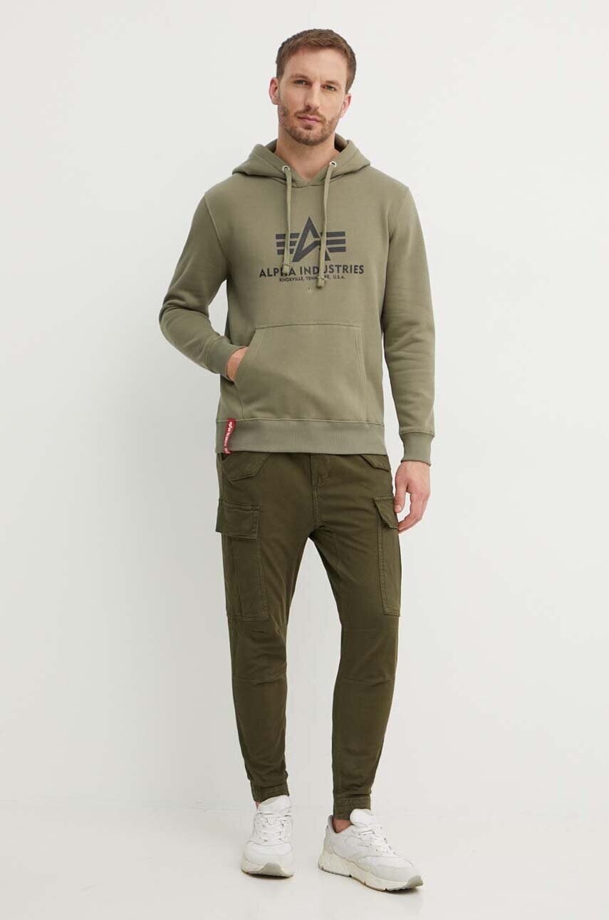 Бавовняні штани Alpha Industries Airman Pant 188201 142 колір зелений 188201.142-green