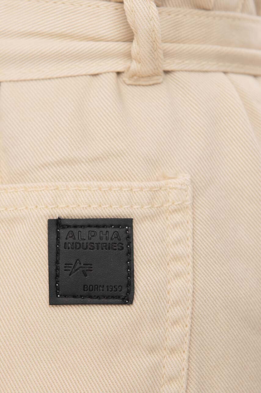 Бавовняні штани Alpha Industries колір бежевий пряме 136023.578-beige