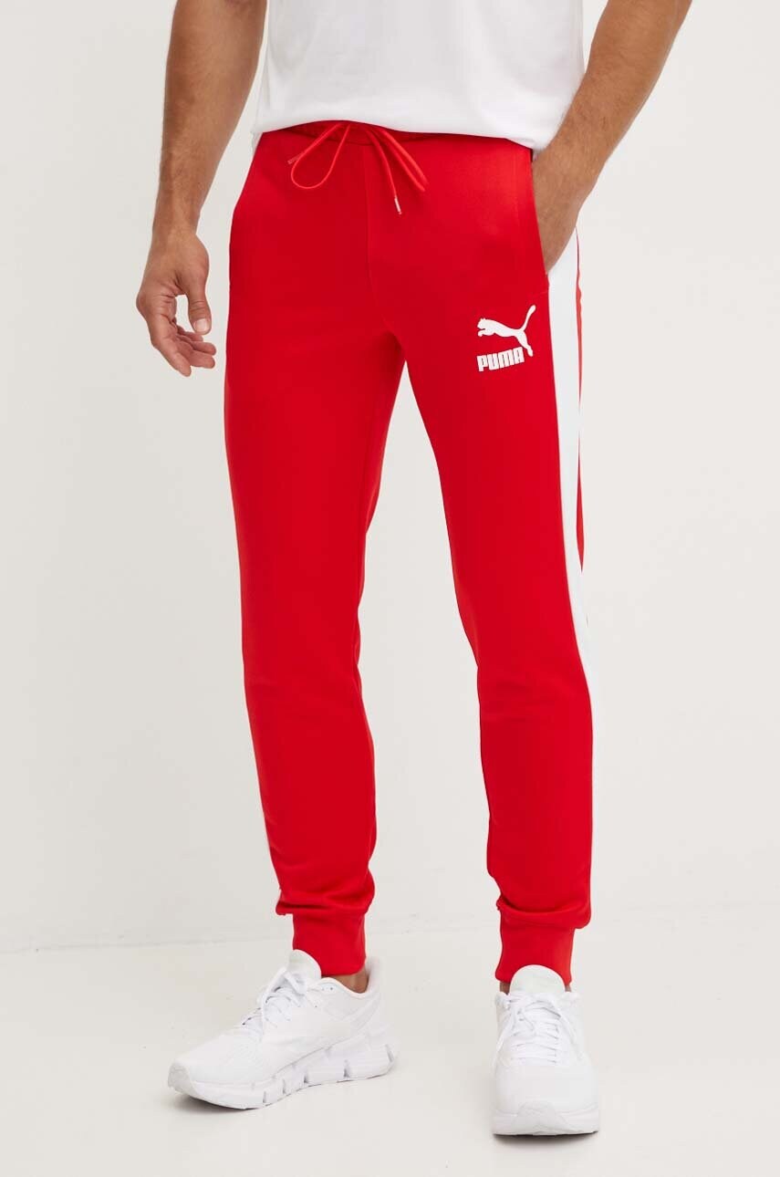 Спортивні штани Puma колір червоний з аплікацією 530098.11-red