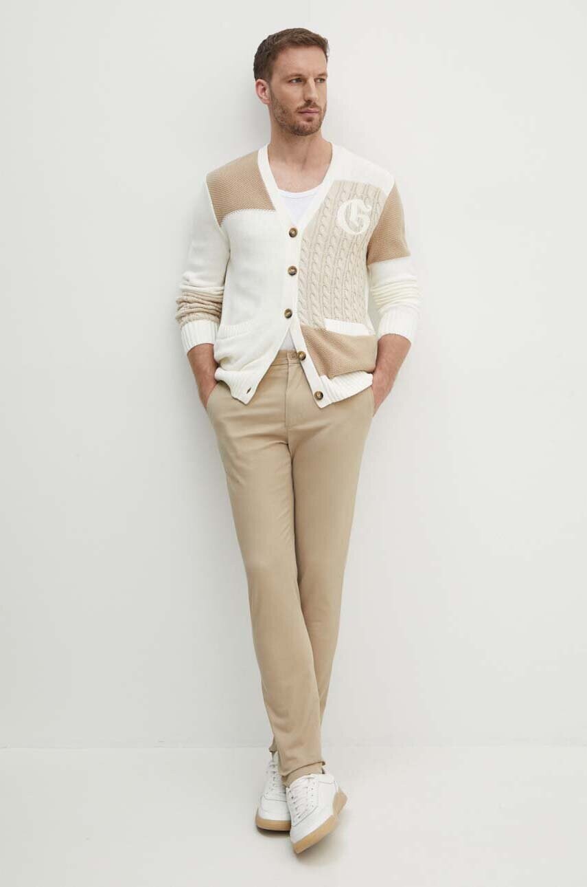 Штани Tommy Hilfiger чоловічі колір бежевий облягаючі MW0MW28883