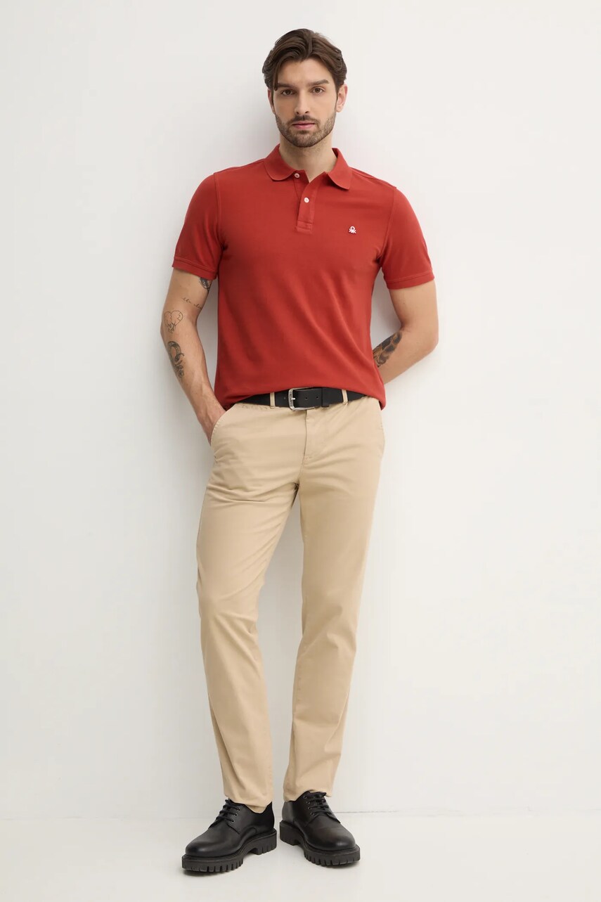 Штани United Colors of Benetton чоловічі колір бежевий фасон chinos 4DKH55I18