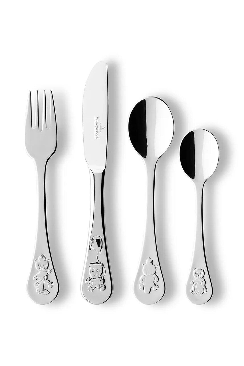 Набір дитячих столових приборів Villeroy & Boch Teddy 4-pack колір сірий
