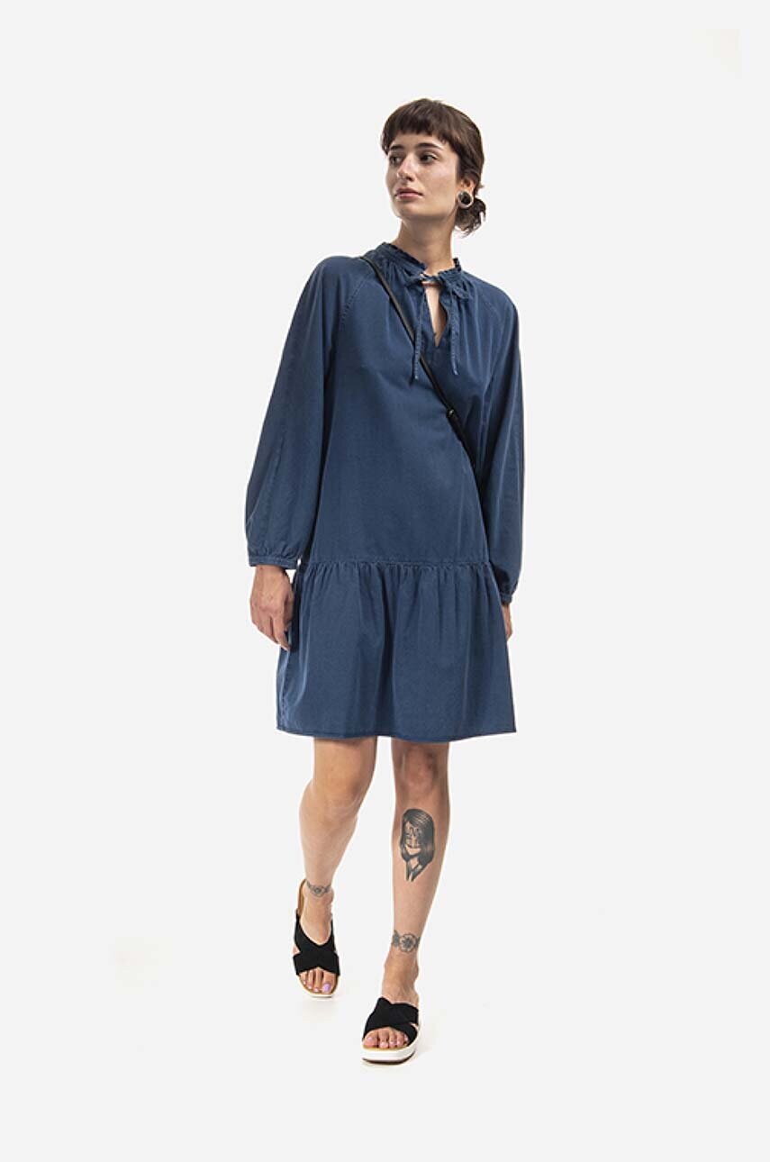 Сукня A.P.C. колір синій mini розкльошена COEYL.F05944-INDIGOWASH