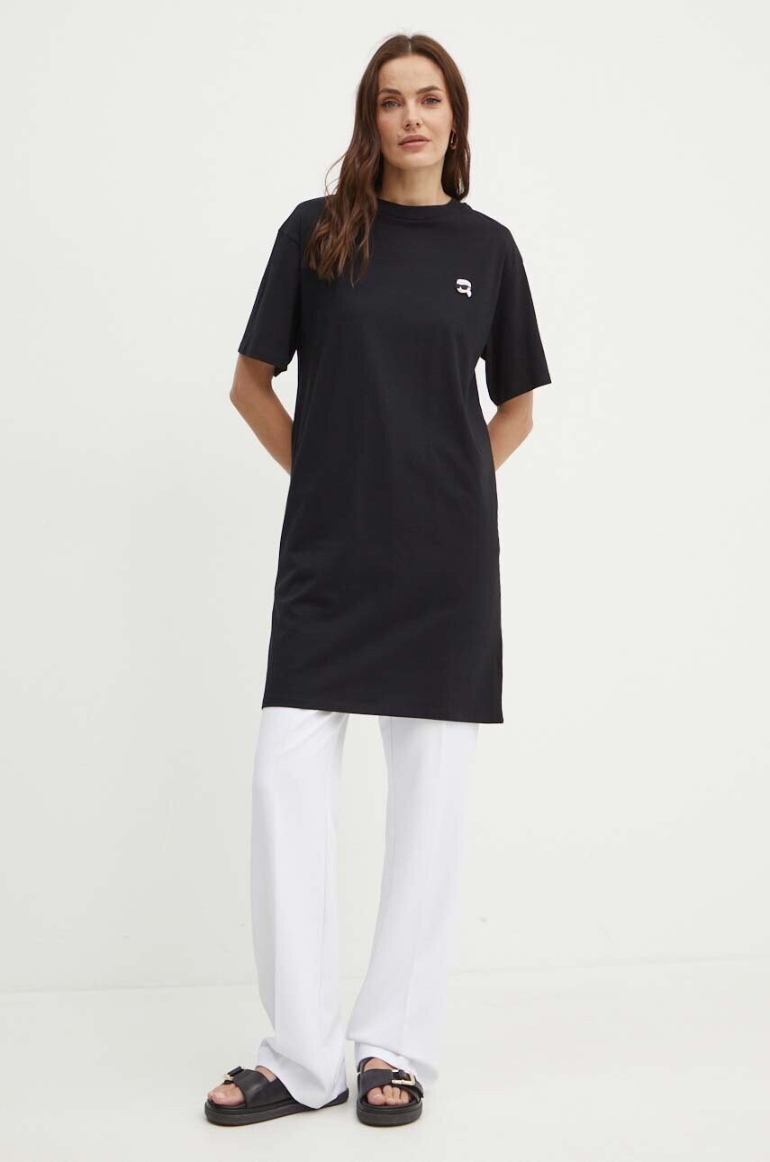 Бавовняна сукня Karl Lagerfeld колір чорний mini oversize 245W1352