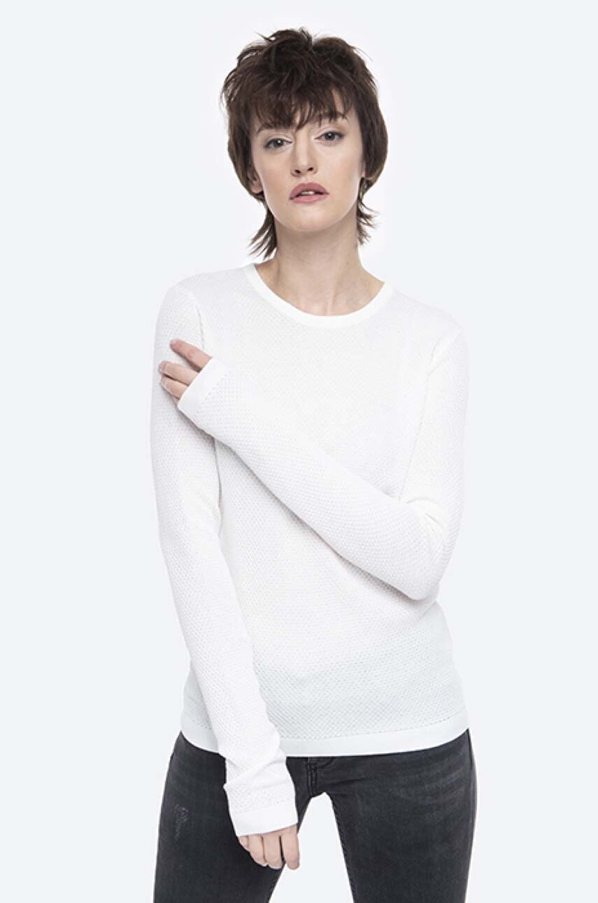 Бавовняний светр Norse Projects колір білий легкий NW45.0198.0957-0957