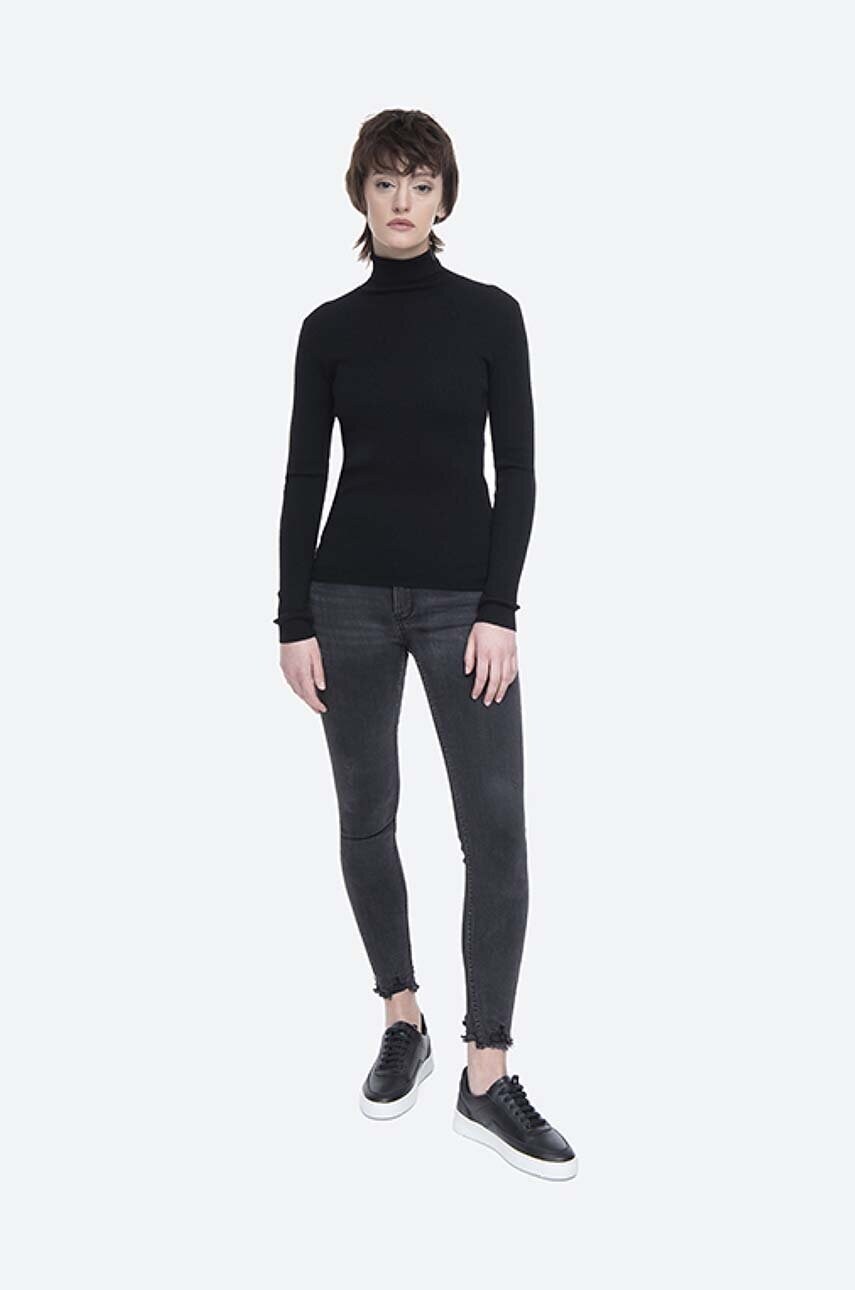 Светр з домішкою вовни Norse Projects жіночий колір чорний легкий гольф NW45.0167.9999-9999