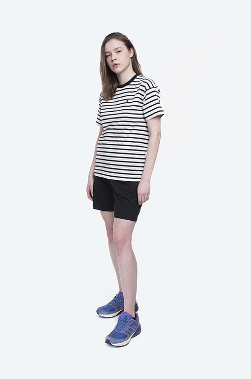 Бавовняні шорти Norse Projects Sophia Light колір чорний однотонні висока посадка NW35.0036.9999-9999