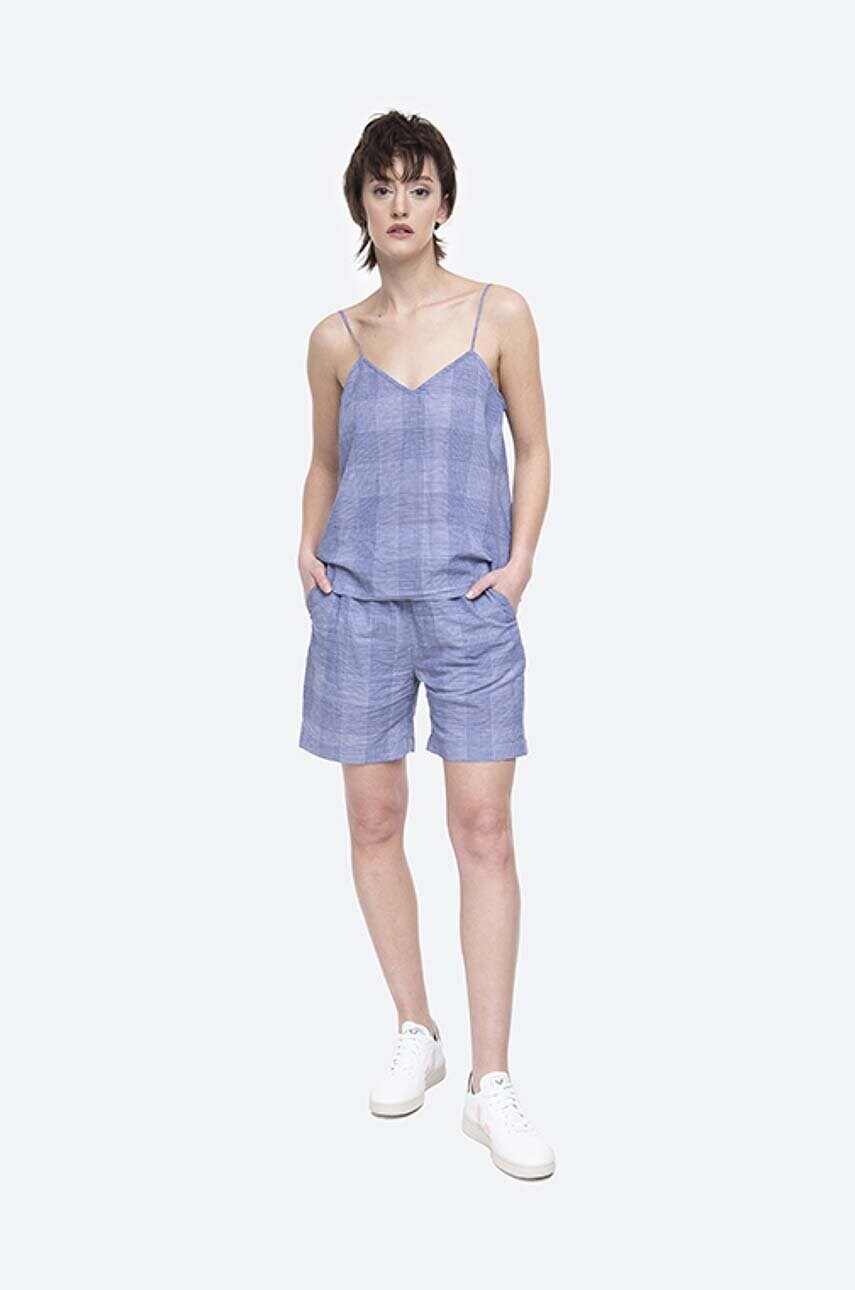 Шорти з домішкою льону Norse Projects Sophia Light візерунок висока посадка NW35.0036.7005-7005