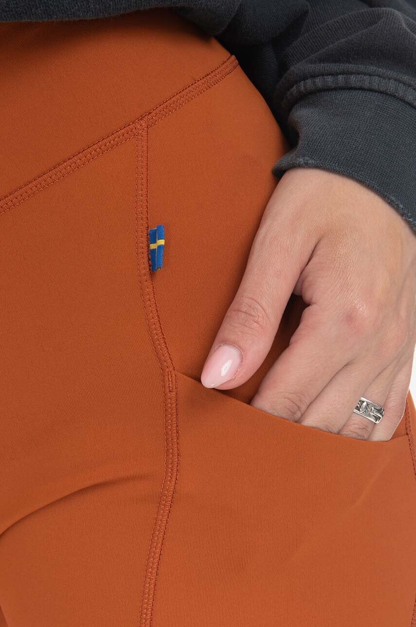 Шорти Fjallraven Abisko жіночі колір помаранчевий однотонні висока посадка