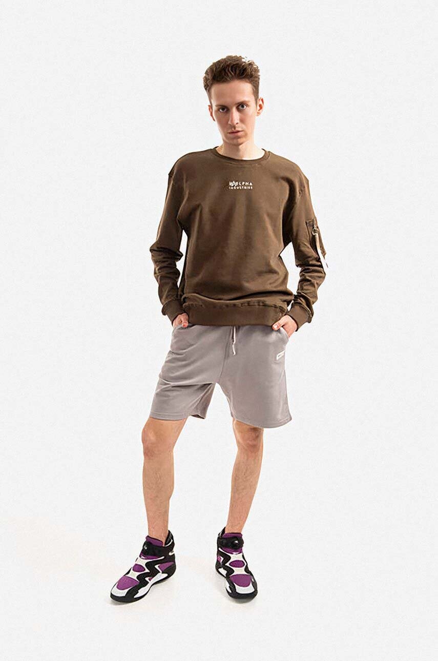 Бавовняні шорти Alpha Industries колір сірий 106365.643-grey