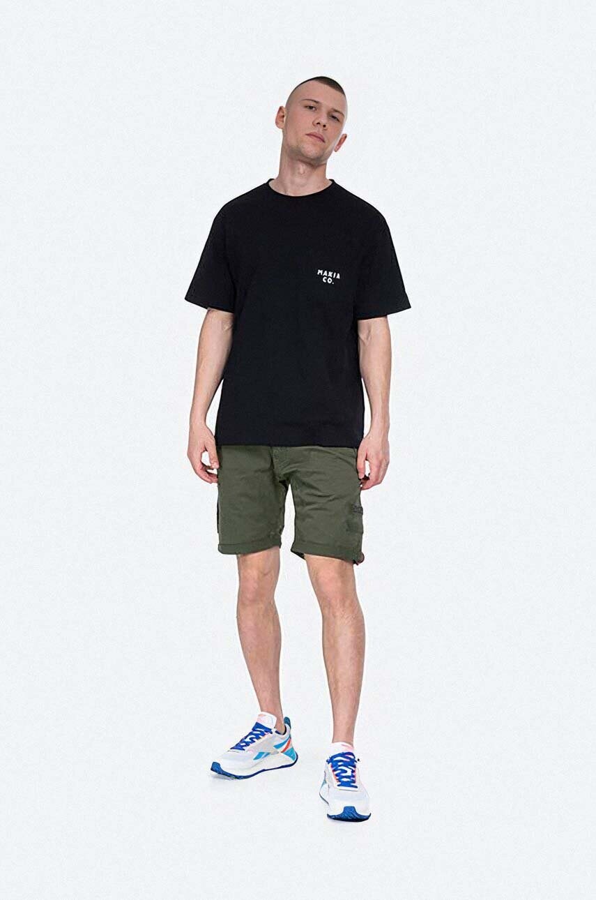 Бавовняні шорти Alpha Industries колір зелений 116212.142-OLIWKOWY