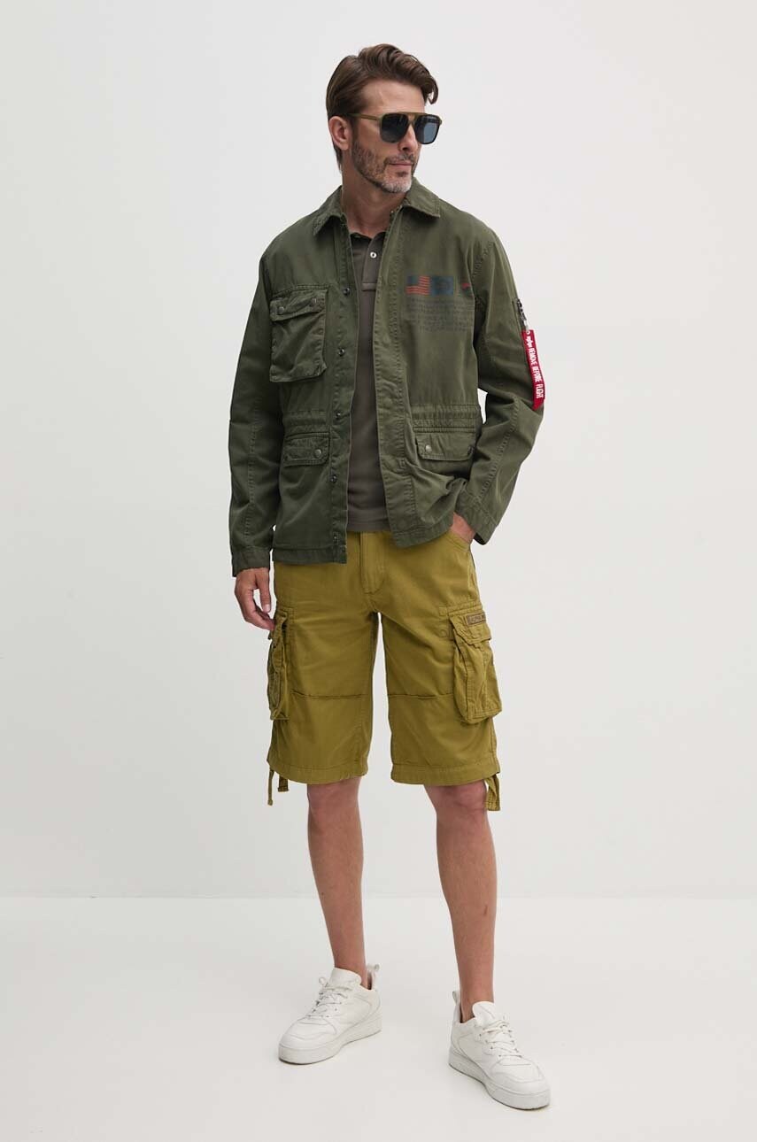 Бавовняні шорти Alpha Industries Jet Short 191200 440 колір коричневий 191200.440-brown