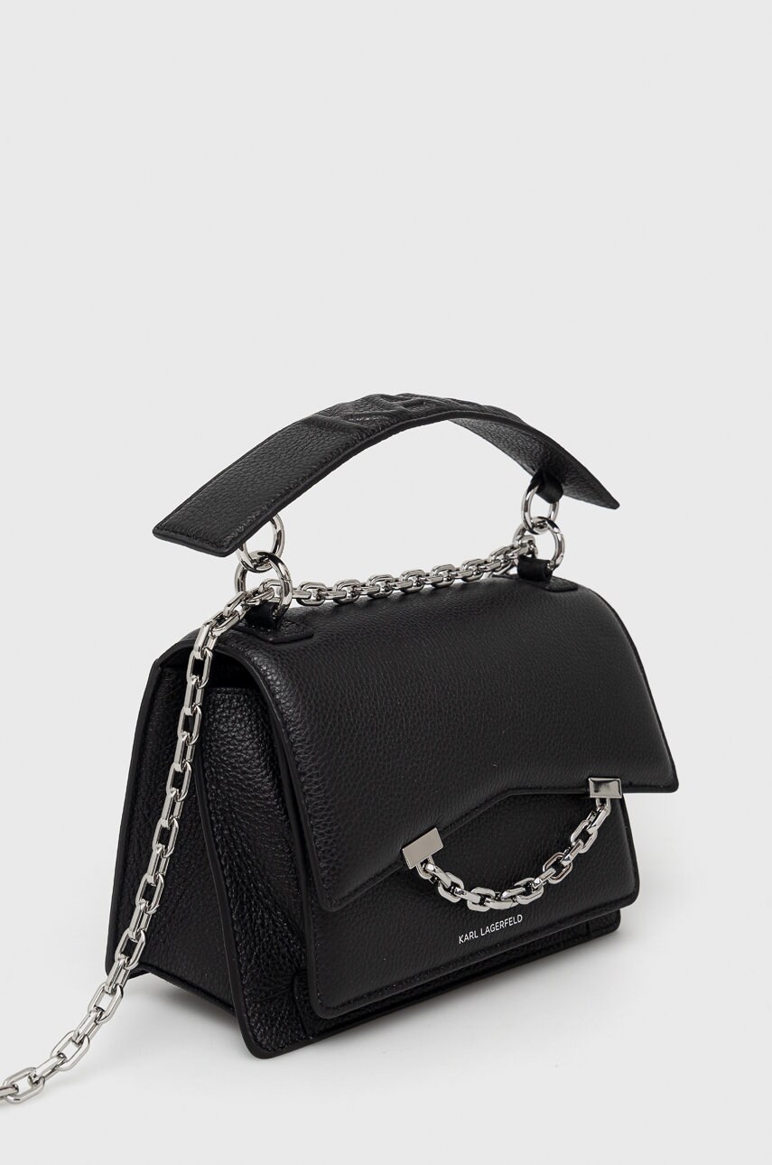 Шкіряна сумочка Karl Lagerfeld колір чорний