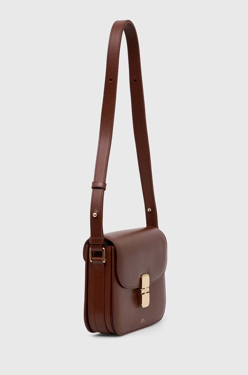 Шкіряна сумочка A.P.C. Sac Grace Small колір коричневий
