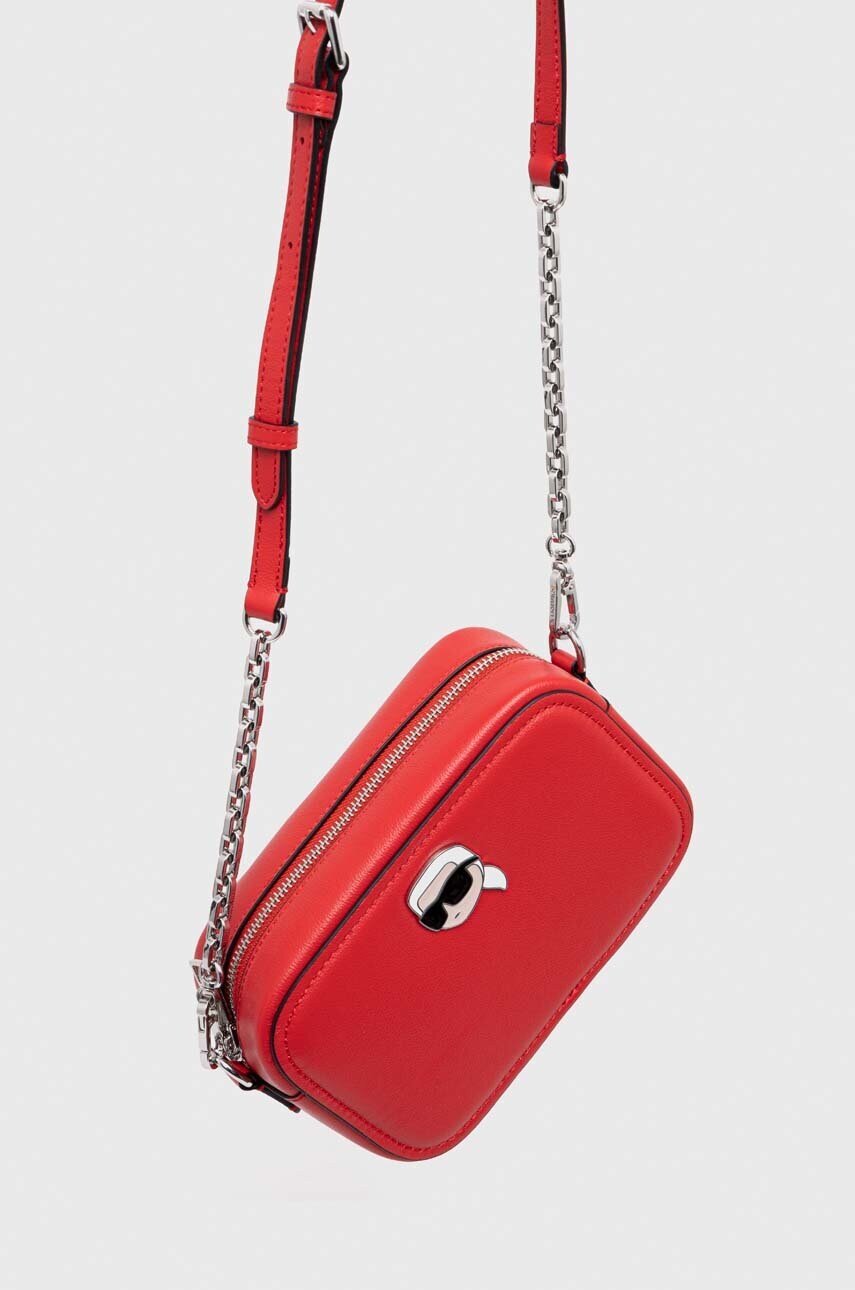 Шкіряна сумочка Karl Lagerfeld колір червоний