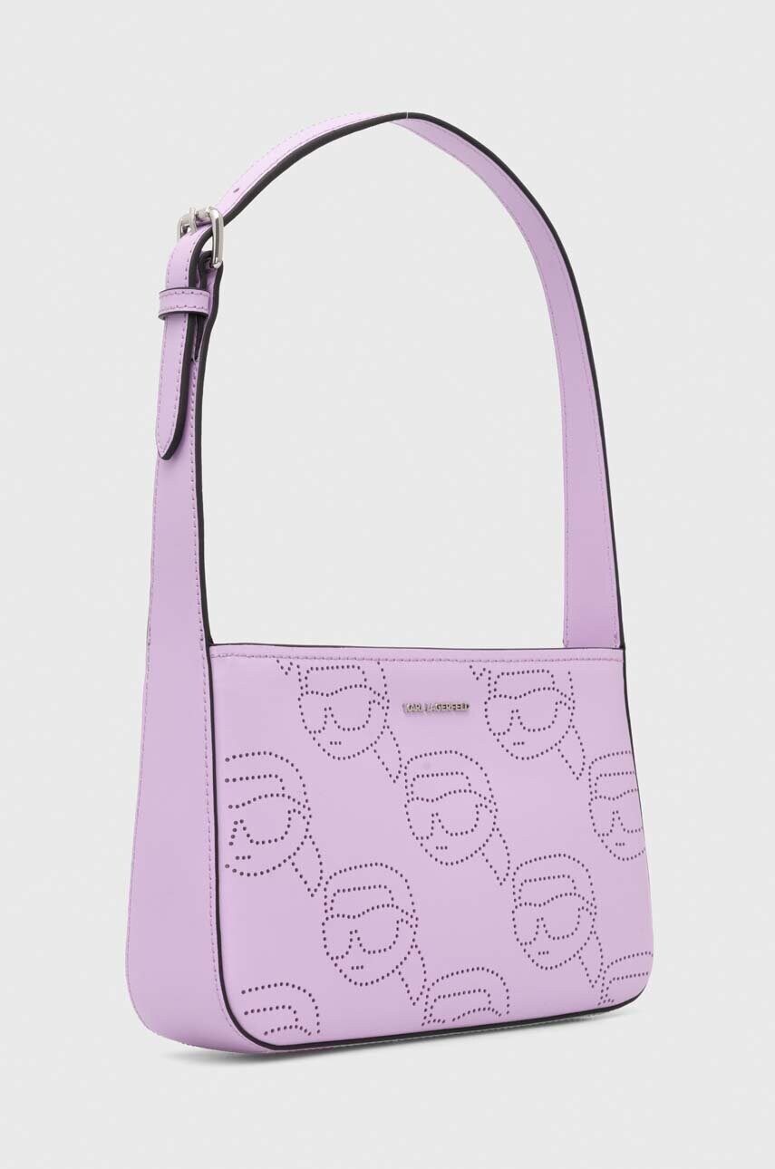 Шкіряна сумочка Karl Lagerfeld колір фіолетовий