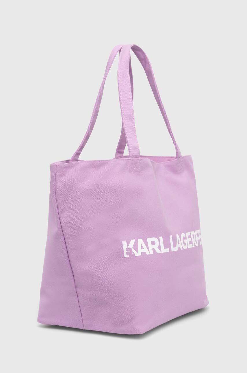 Бавовняна сумка Karl Lagerfeld колір фіолетовий