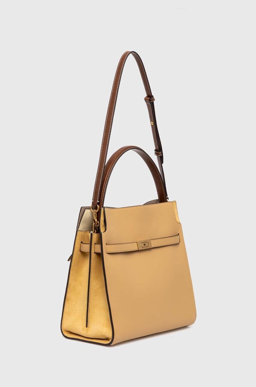 Шкіряна сумочка Tory Burch CN Lee Radziwill Double колір бежевий  154749.200