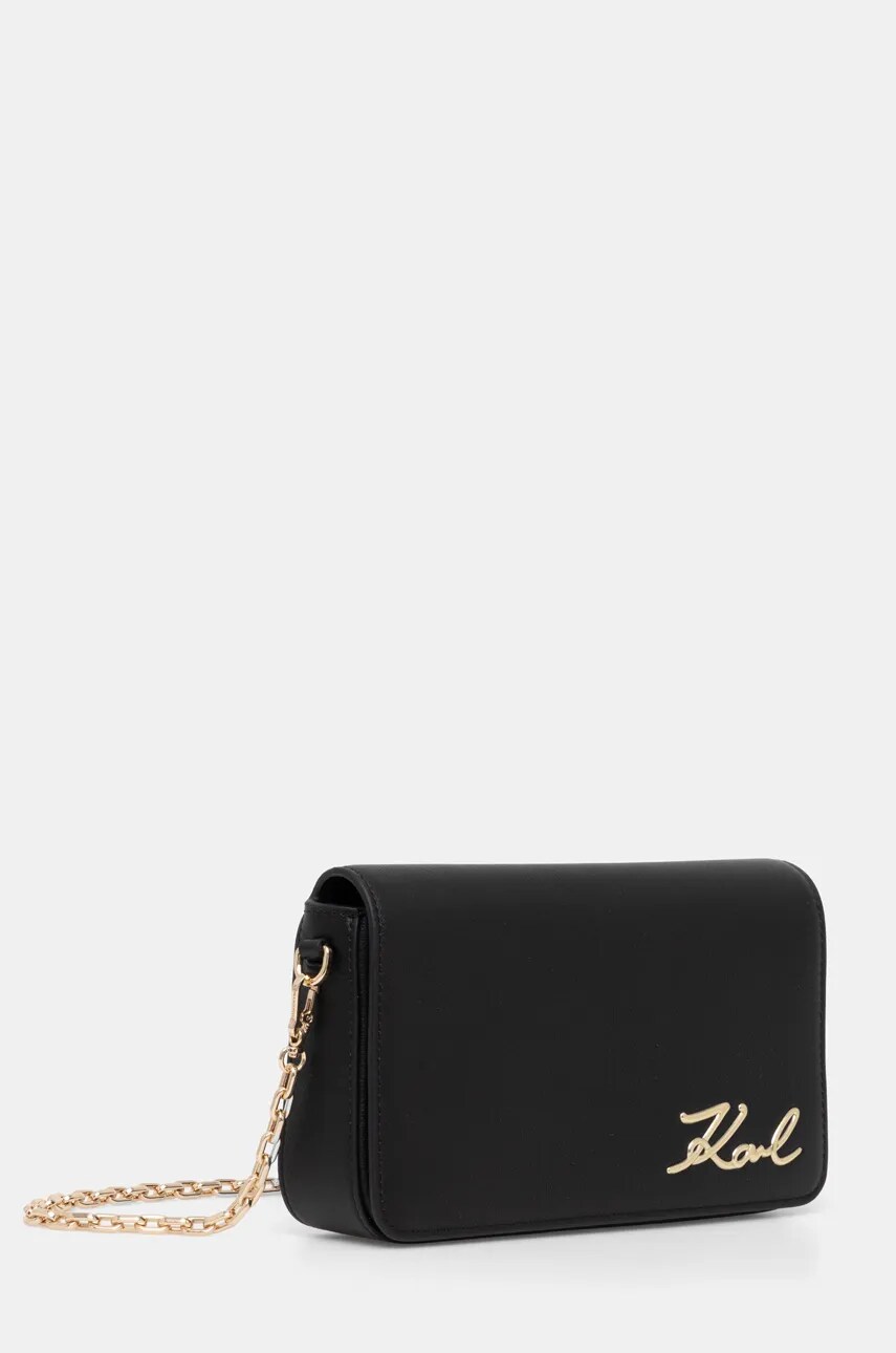 Шкіряна сумочка Karl Lagerfeld колір чорний 246W3297